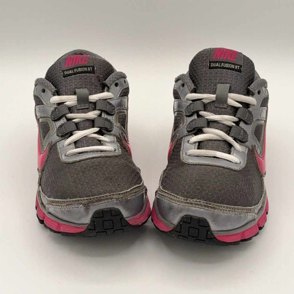 Nike Dual Fusion ST Running Shoes Gray Pink Breathable Mesh Sneakers Size 6.5 - Picture 4 of 11